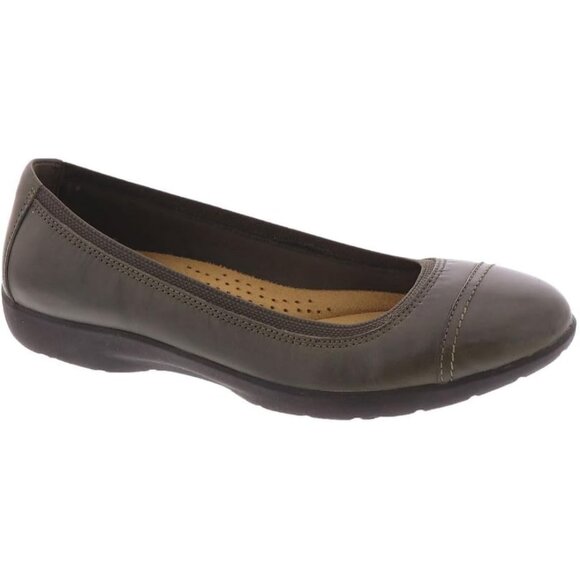 Clarks Womens Slate Leather Closed Pointed Toe Meadow Opal Ballet Flat Shoes - Picture 2 of 7